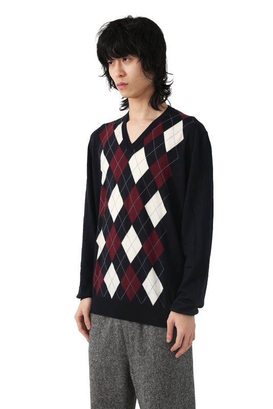 18f/w Prada - argyle knit sweater