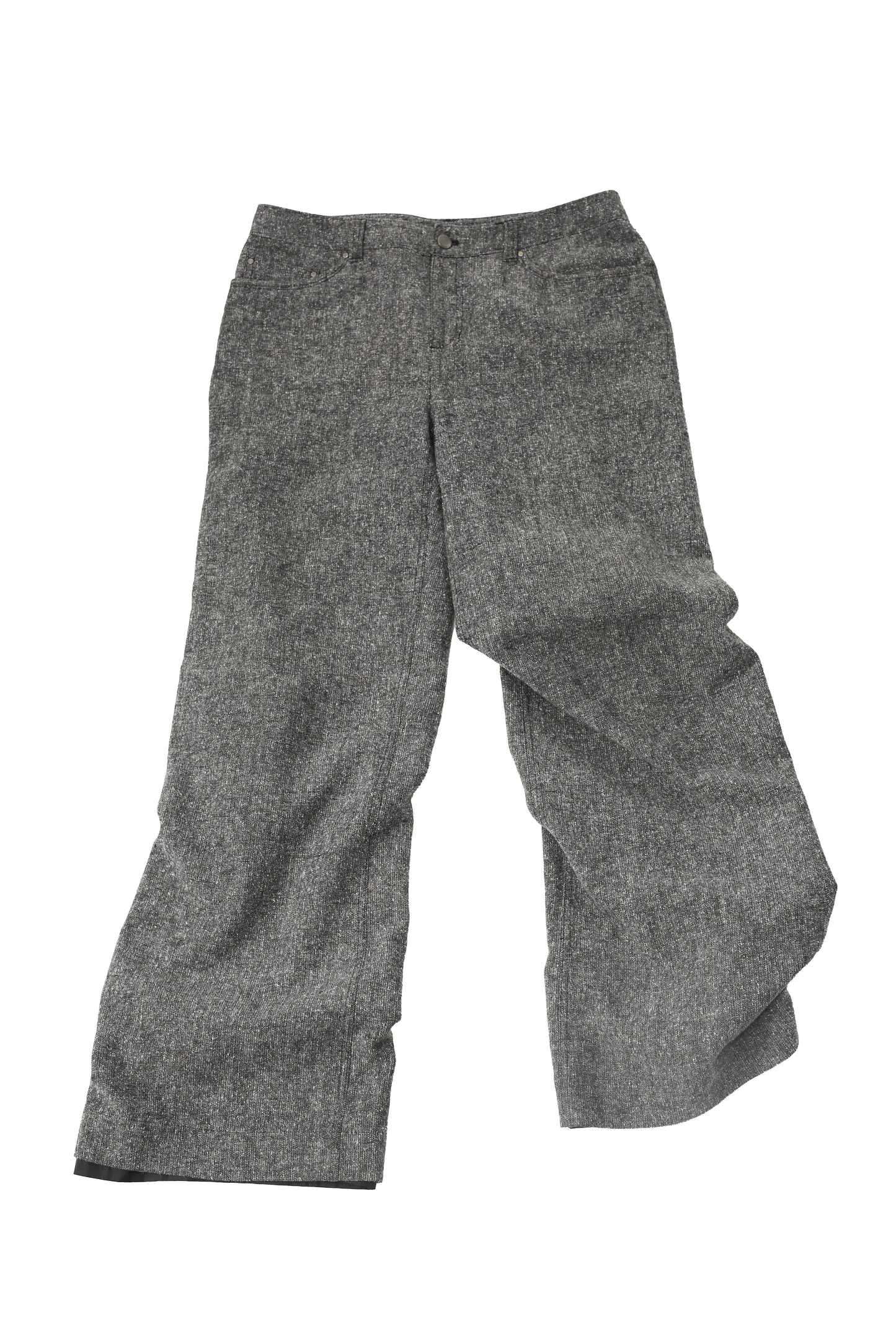 Tweed wool straight trousers