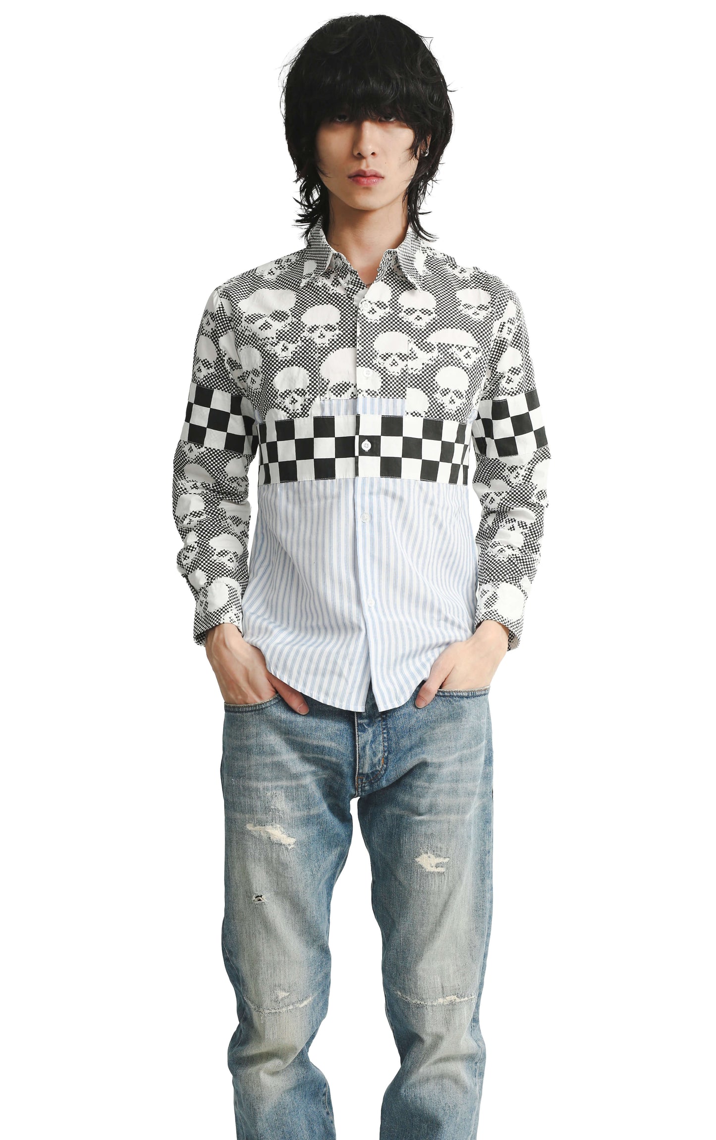 AD2005 COMME DES GARCONS HOMME PLUS - SKULL STRIPED SHIRT
