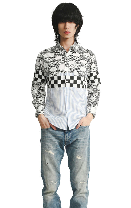 AD2005 COMME DES GARCONS HOMME PLUS - SKULL STRIPED SHIRT