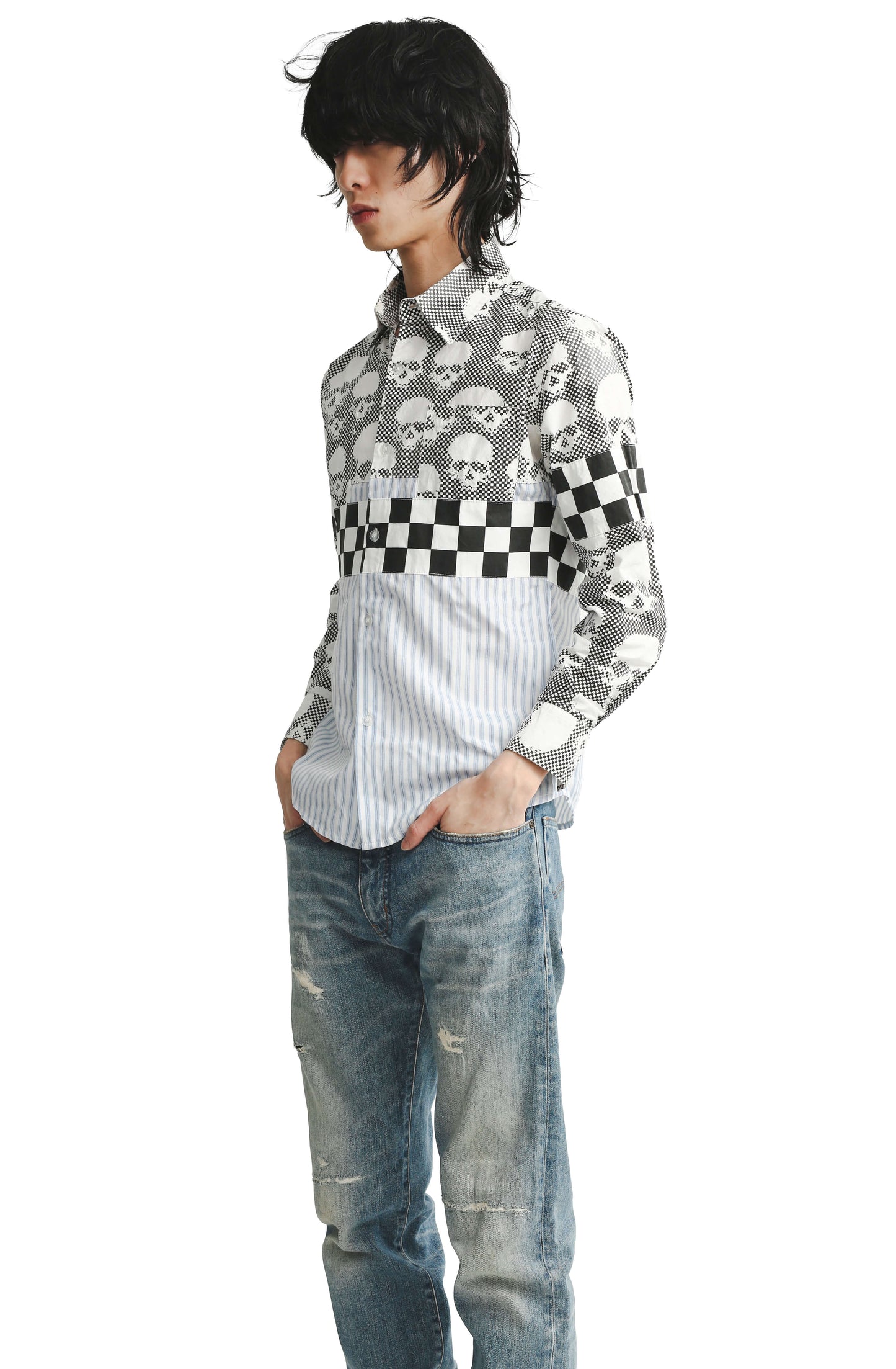 AD2005 COMME DES GARCONS HOMME PLUS - SKULL STRIPED SHIRT