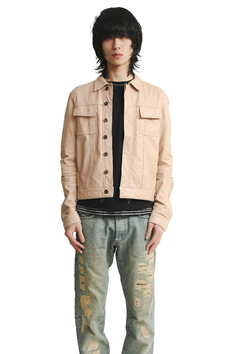 BALENCIAGA - LEATHER SHORT JACKET