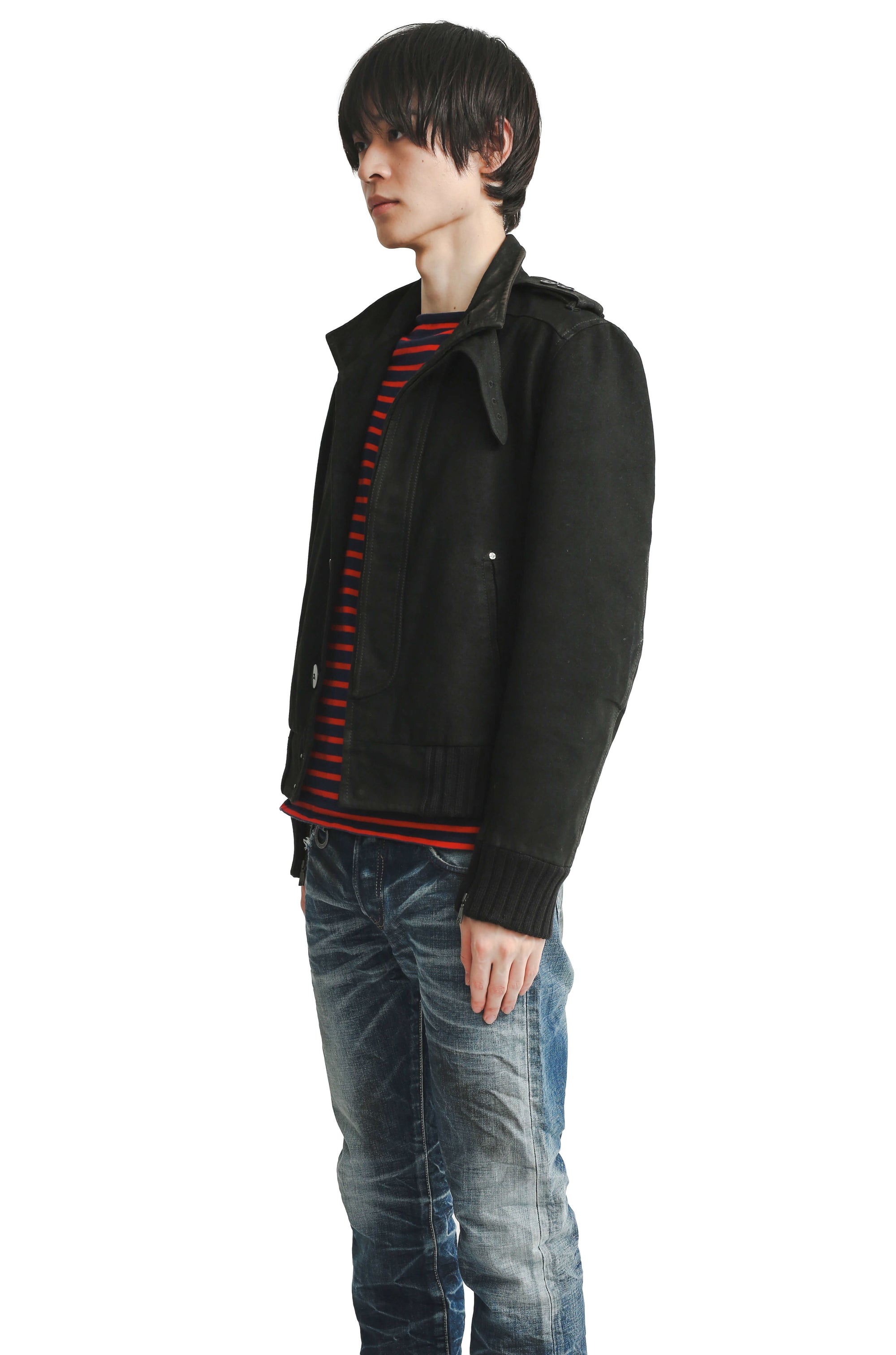 STRAP HIGH NECK MILITARY JACKET