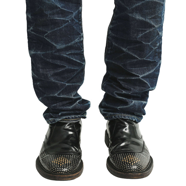 SAINT LAURENT PARIS - STTUDDED LEATHER SHOES