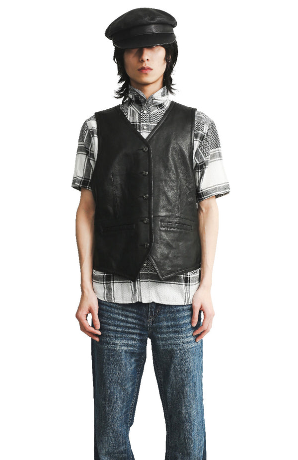 LEATHER GILET