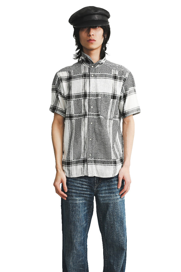 FINAL HOME - CHECKED HIGH NECK SHIRT