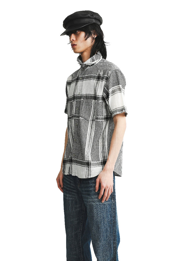 FINAL HOME - CHECKED HIGH NECK SHIRT