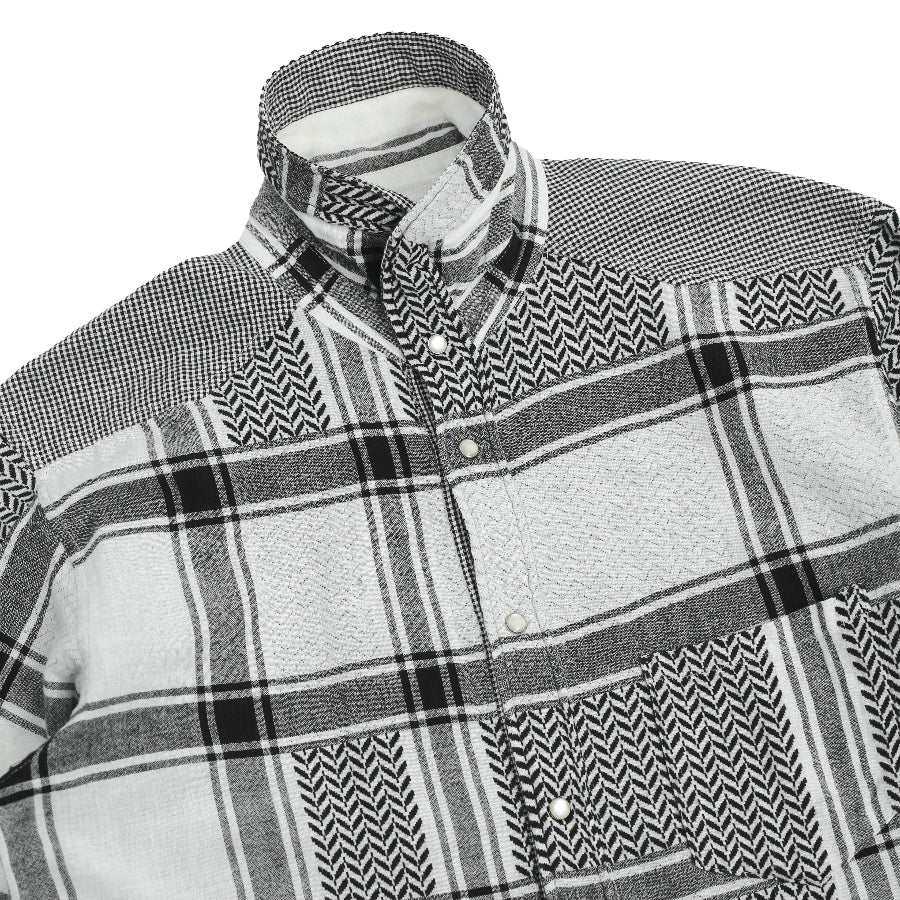 FINAL HOME - CHECKED HIGH NECK SHIRT
