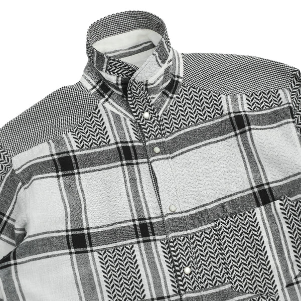 FINAL HOME - CHECKED HIGH NECK SHIRT