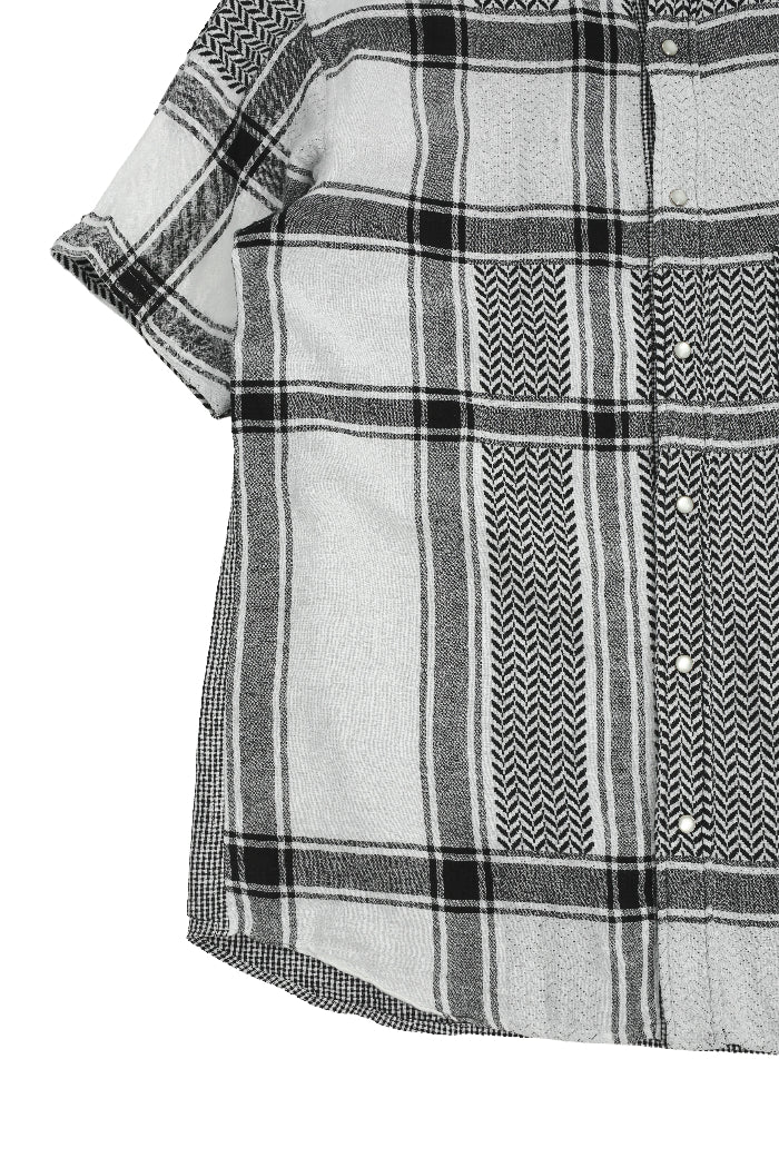 FINAL HOME - CHECKED HIGH NECK SHIRT