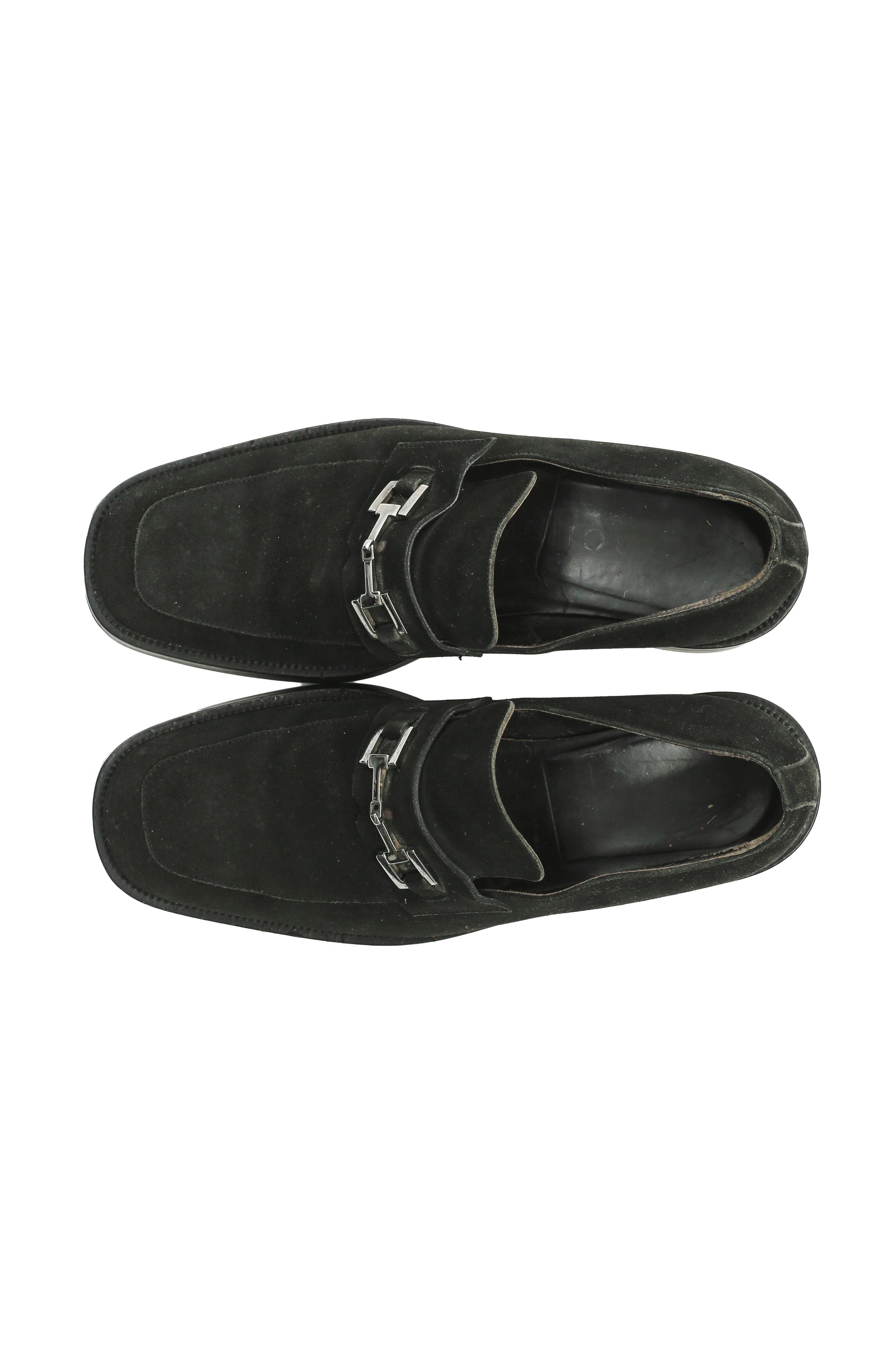 GUCCI - HORSE BIT SUEDE LOAFERS