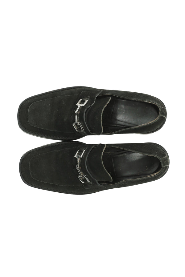 GUCCI - HORSE BIT SUEDE LOAFERS