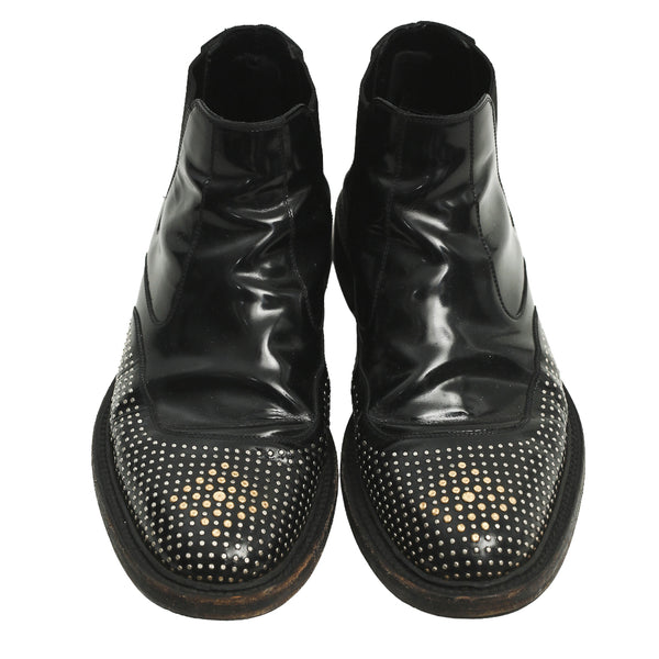 SAINT LAURENT PARIS - STTUDDED LEATHER SHOES