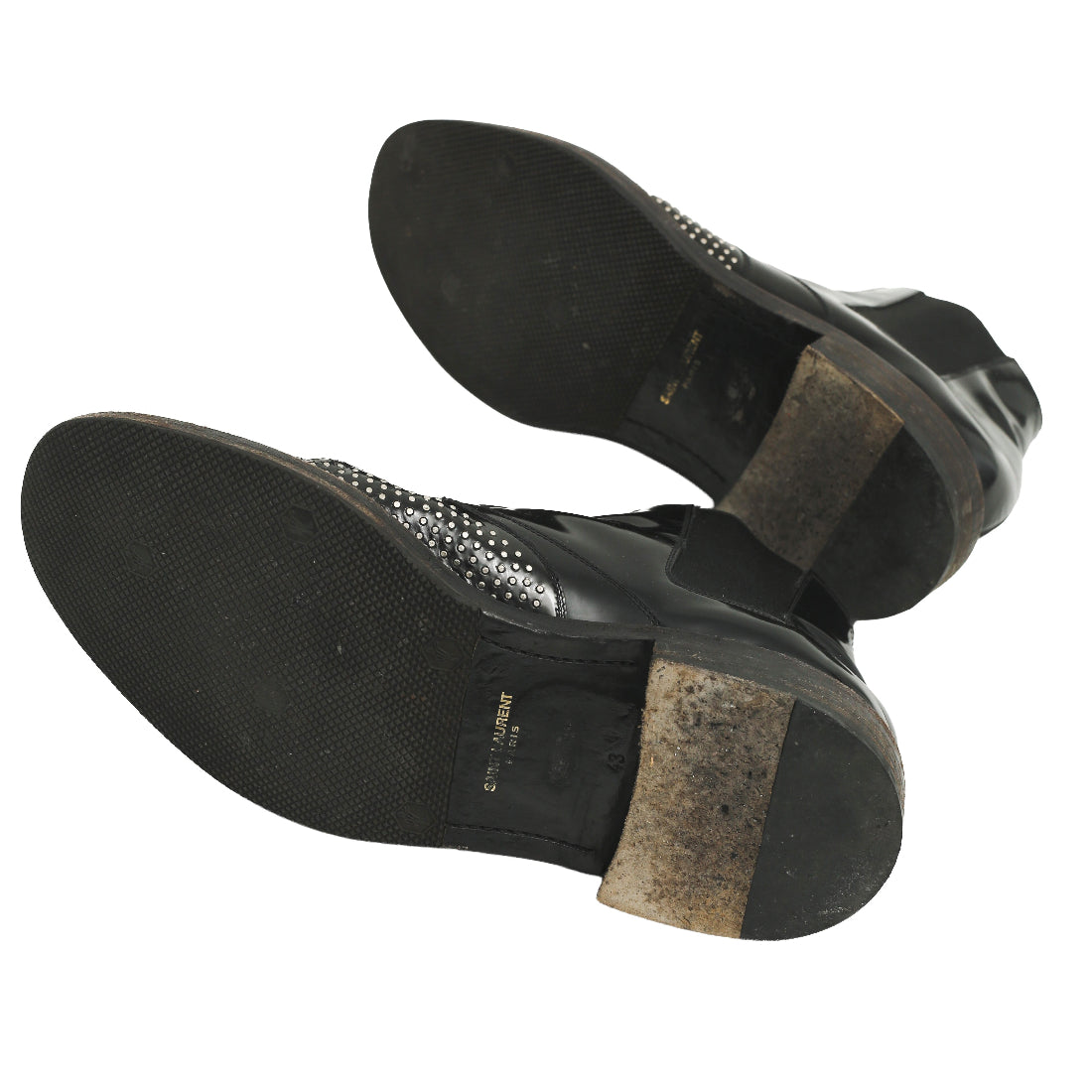 SAINT LAURENT PARIS - STTUDDED LEATHER SHOES