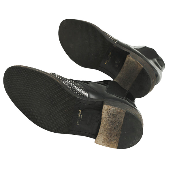 SAINT LAURENT PARIS - STTUDDED LEATHER SHOES