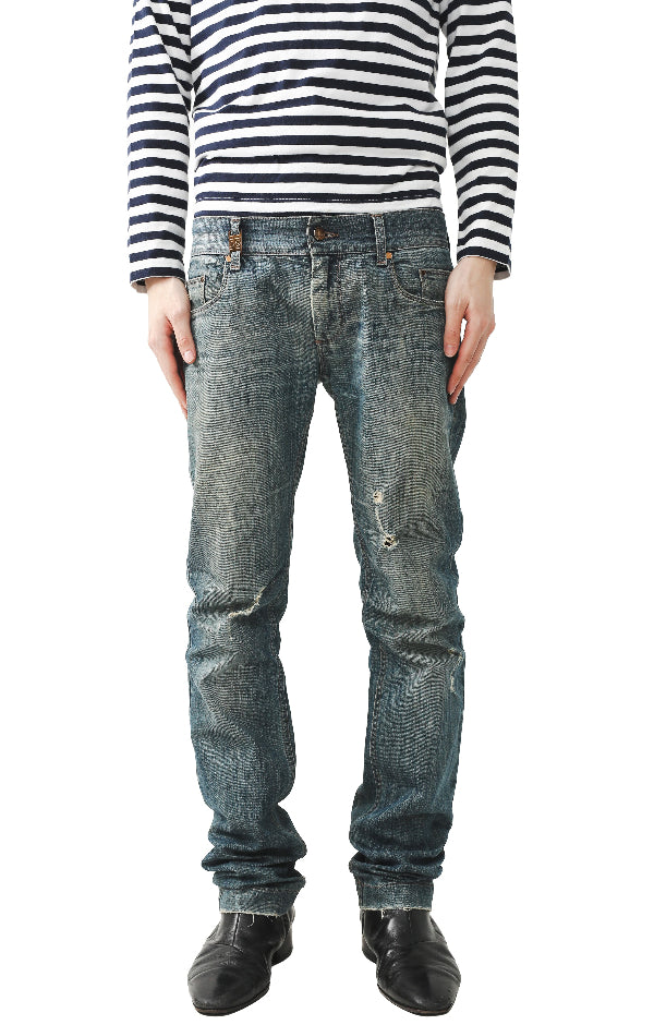 DOLCE&GABBANA FADED STRAIGHT JEANS