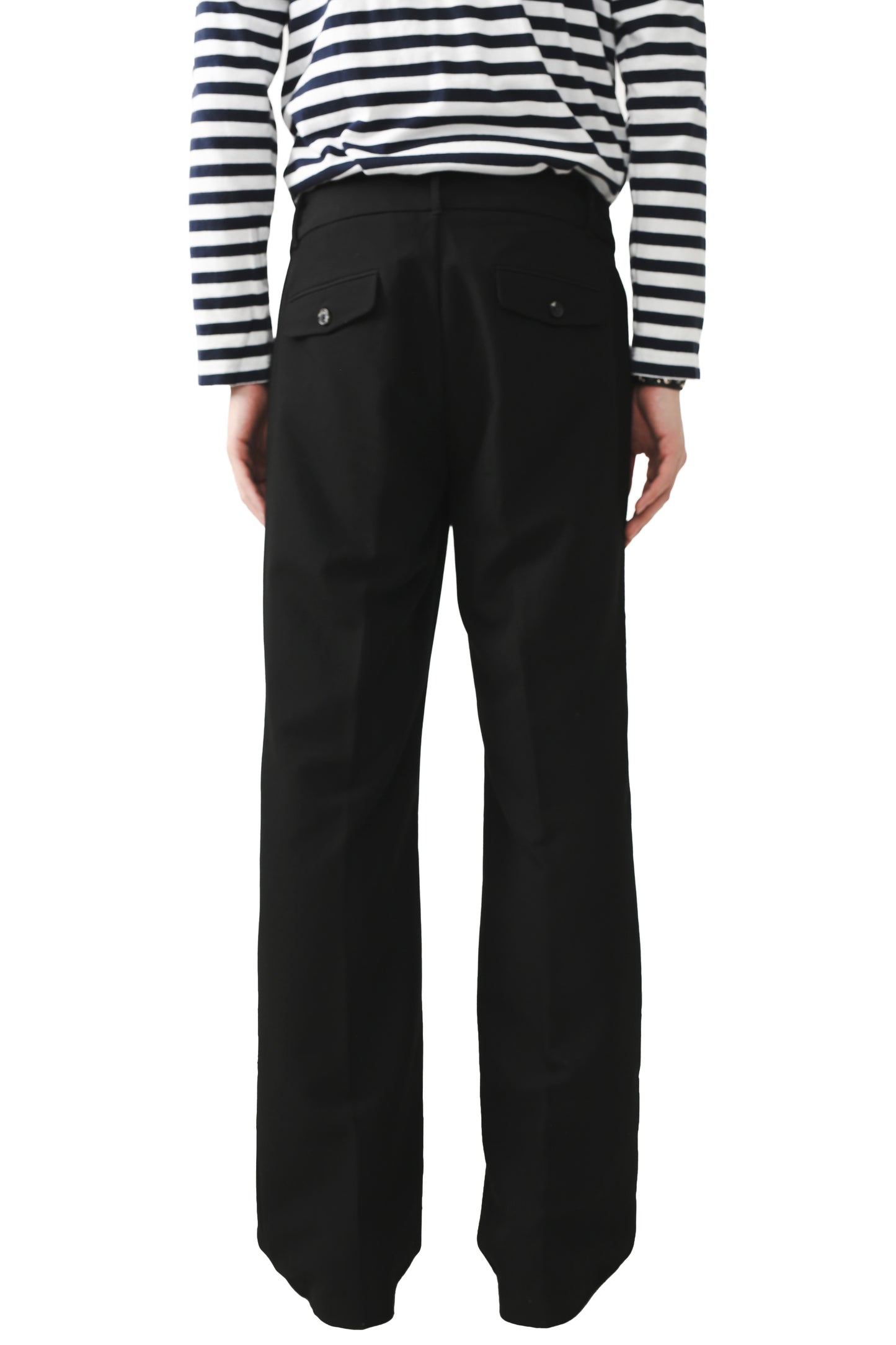 BLACK STRAIGHT SLACKS