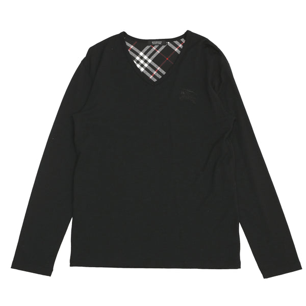 BURBBERY - LOGO STITCHED V-NECK KNIT SWEATER