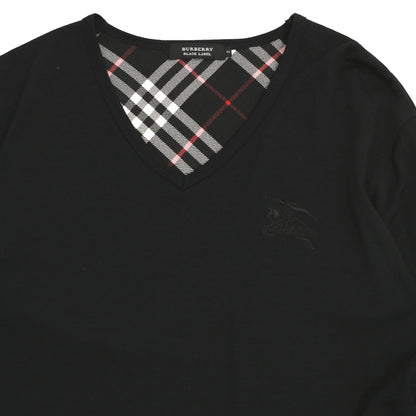 BURBBERY - LOGO STITCHED V-NECK KNIT SWEATER