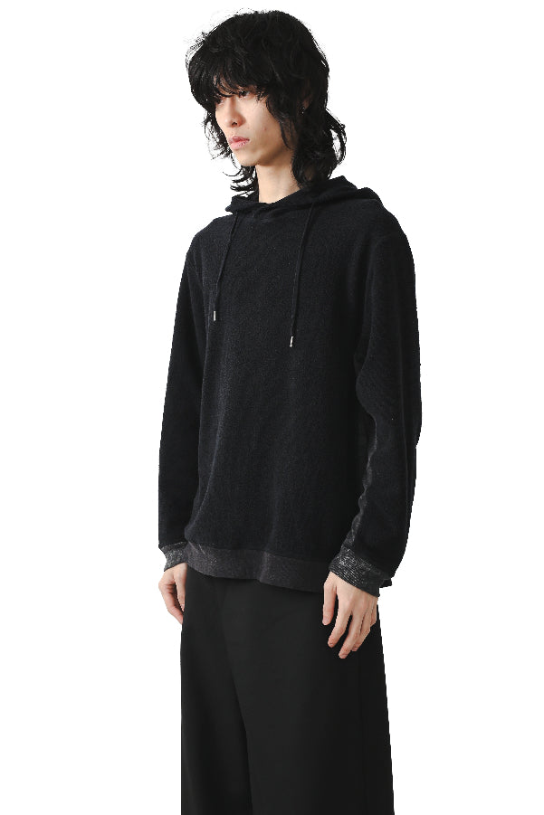 BI COLOR KNIT HOODIE