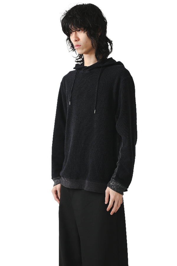 BI COLOR KNIT HOODIE