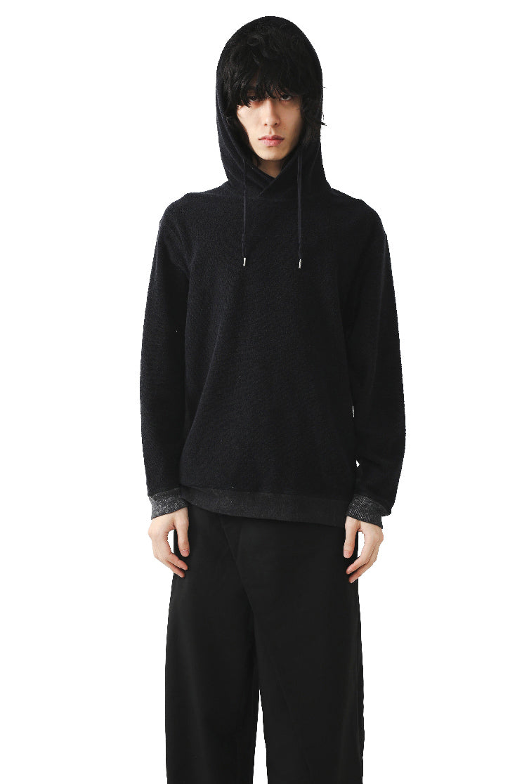 BI COLOR KNIT HOODIE