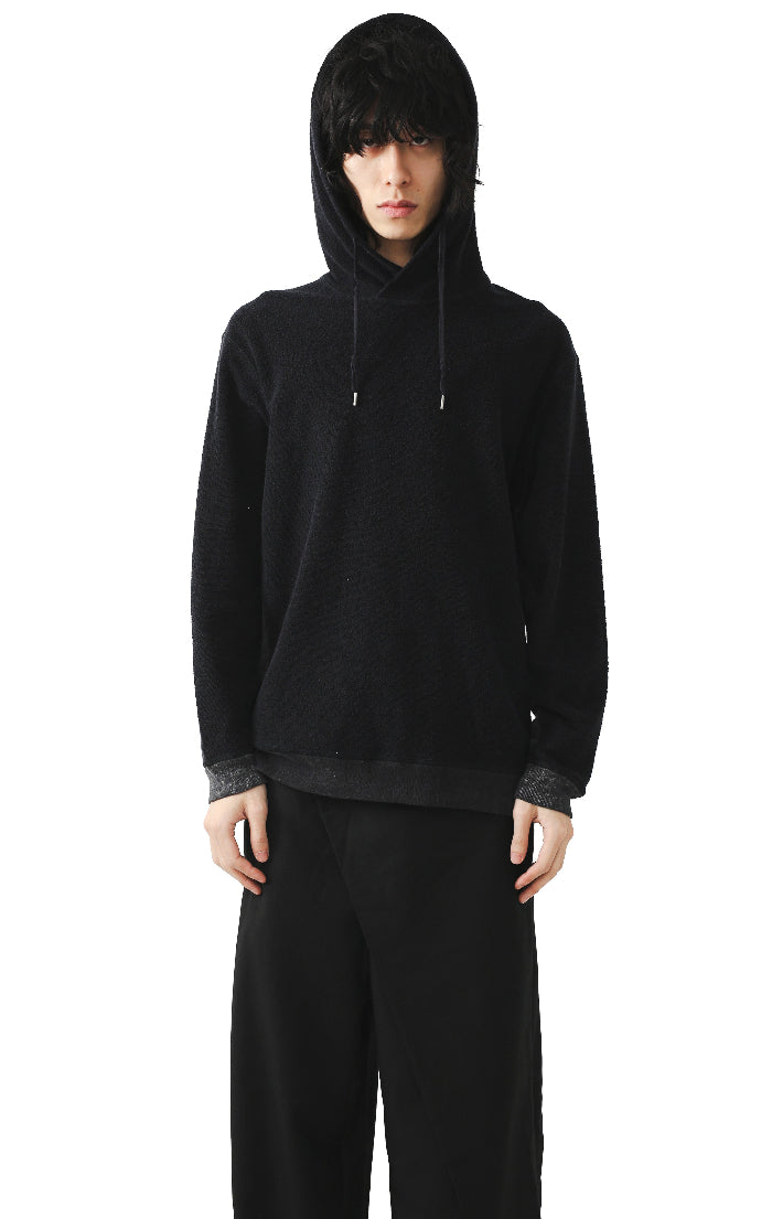 BI COLOR KNIT HOODIE