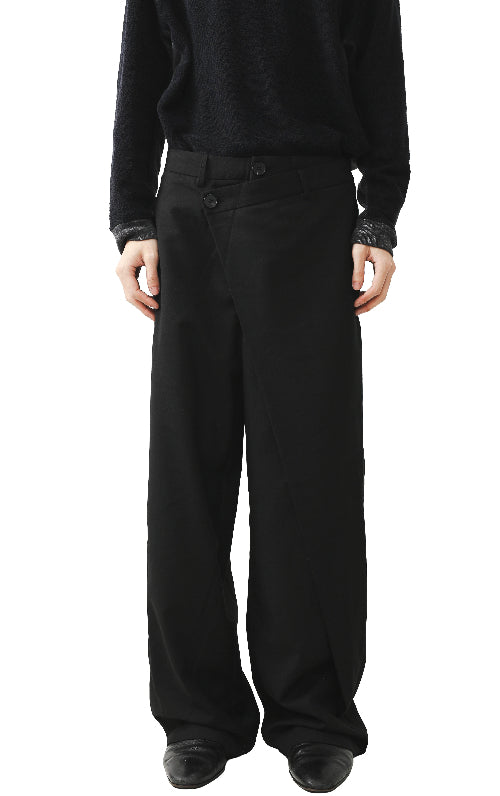 BLACK WRAP SLACKS