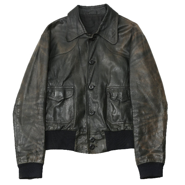 FADDED LEATHER SHORT JACKET