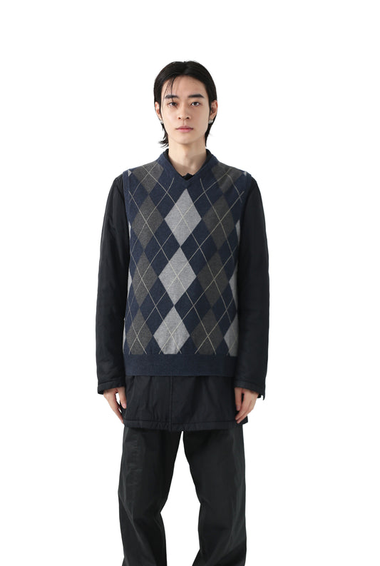 Argyle knit vest