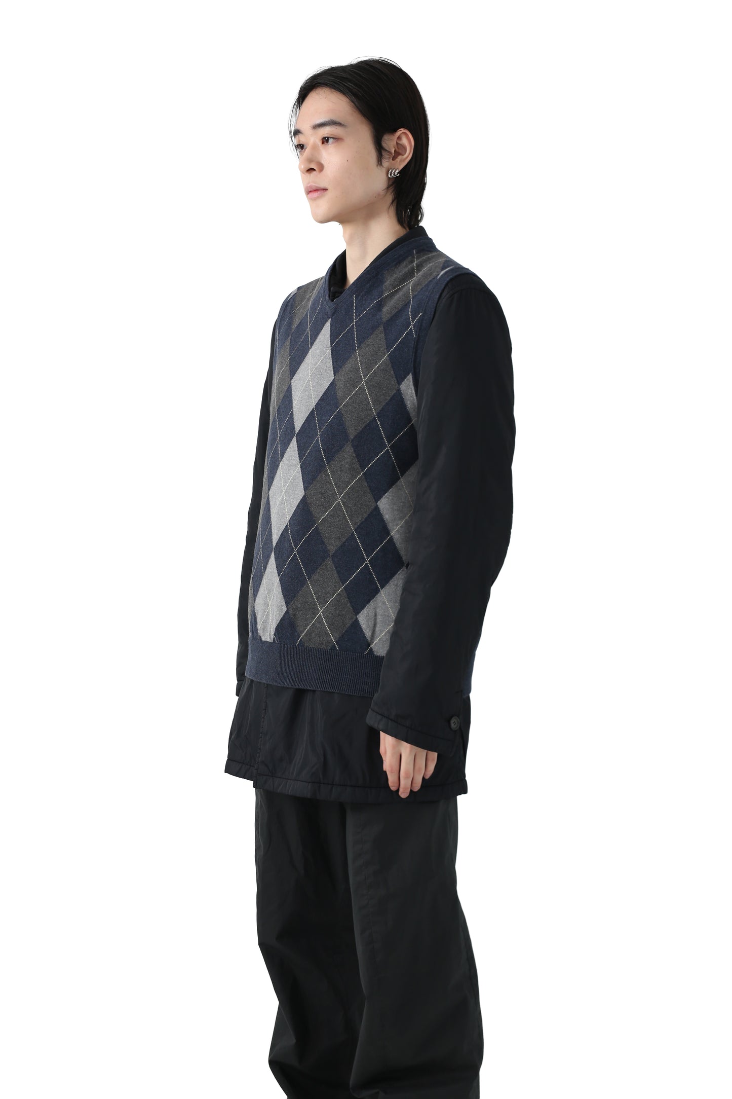 Argyle knit vest