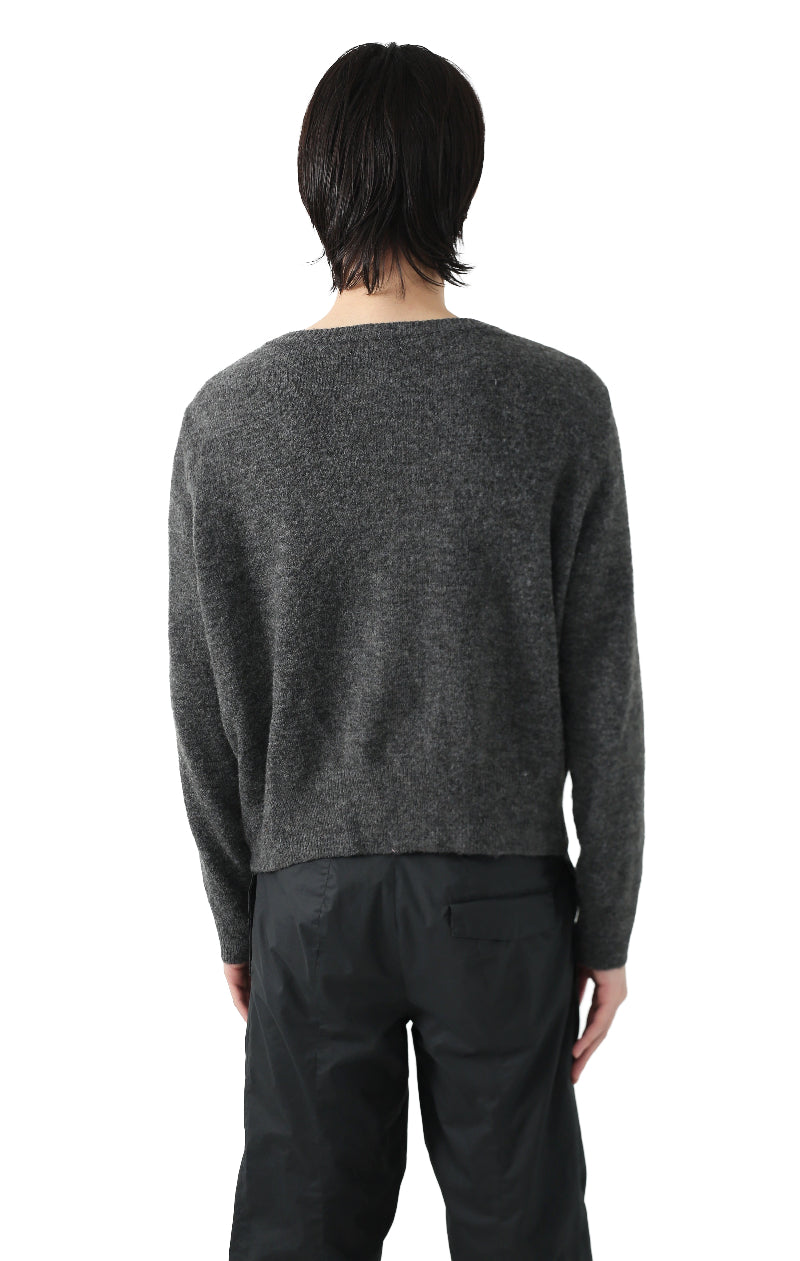 CREW NECK KNIT CARDIGAN