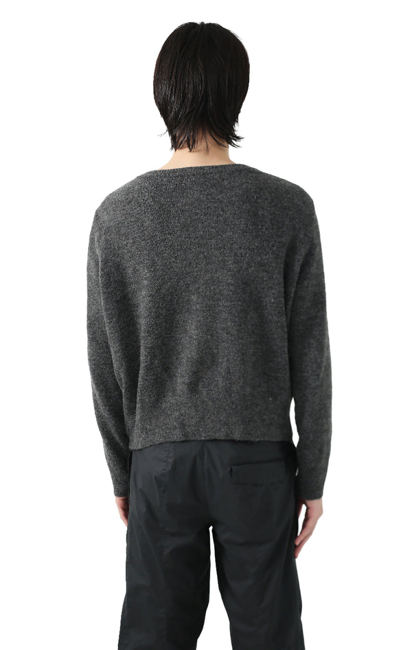 CREW NECK KNIT CARDIGAN