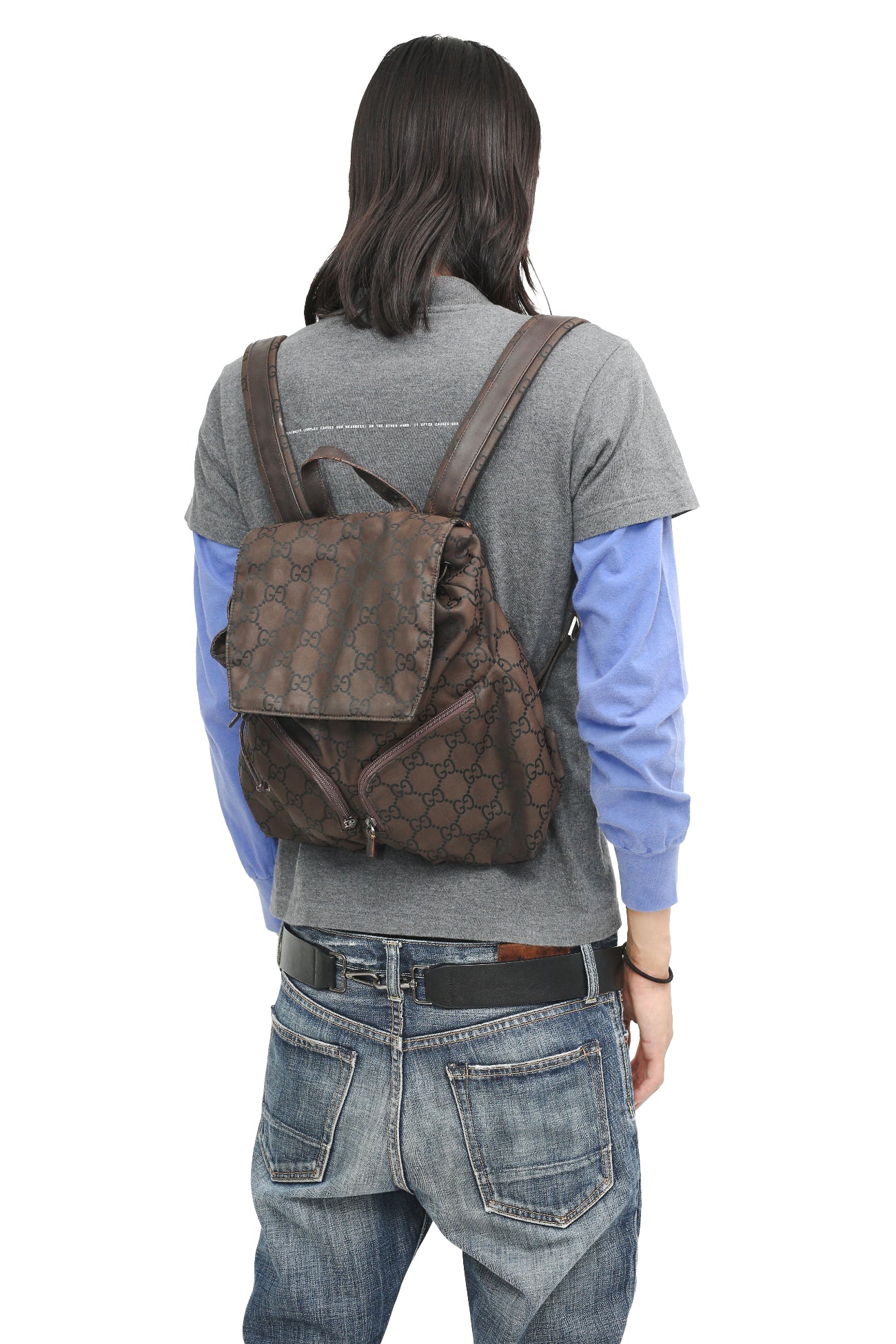 GUCCI - LEATHER BLEND BACKPACK