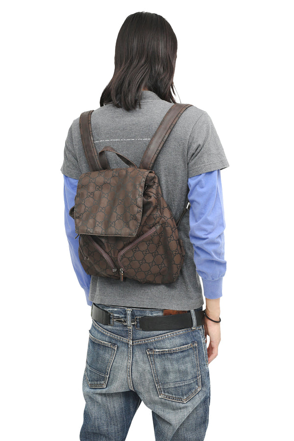 GUCCI - LEATHER BLEND BACKPACK