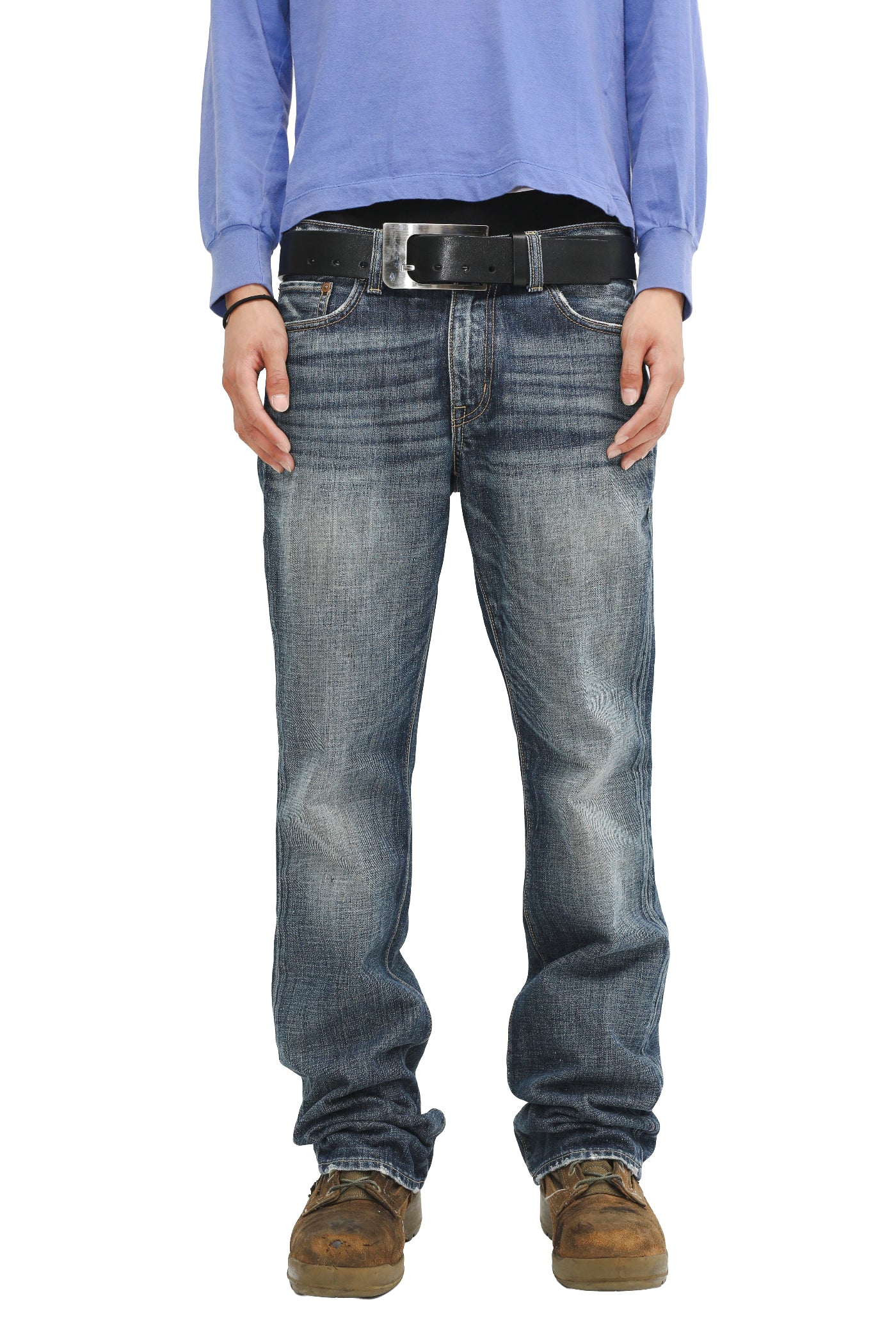VERTICAL FADING SEMI-FLARED JEANS