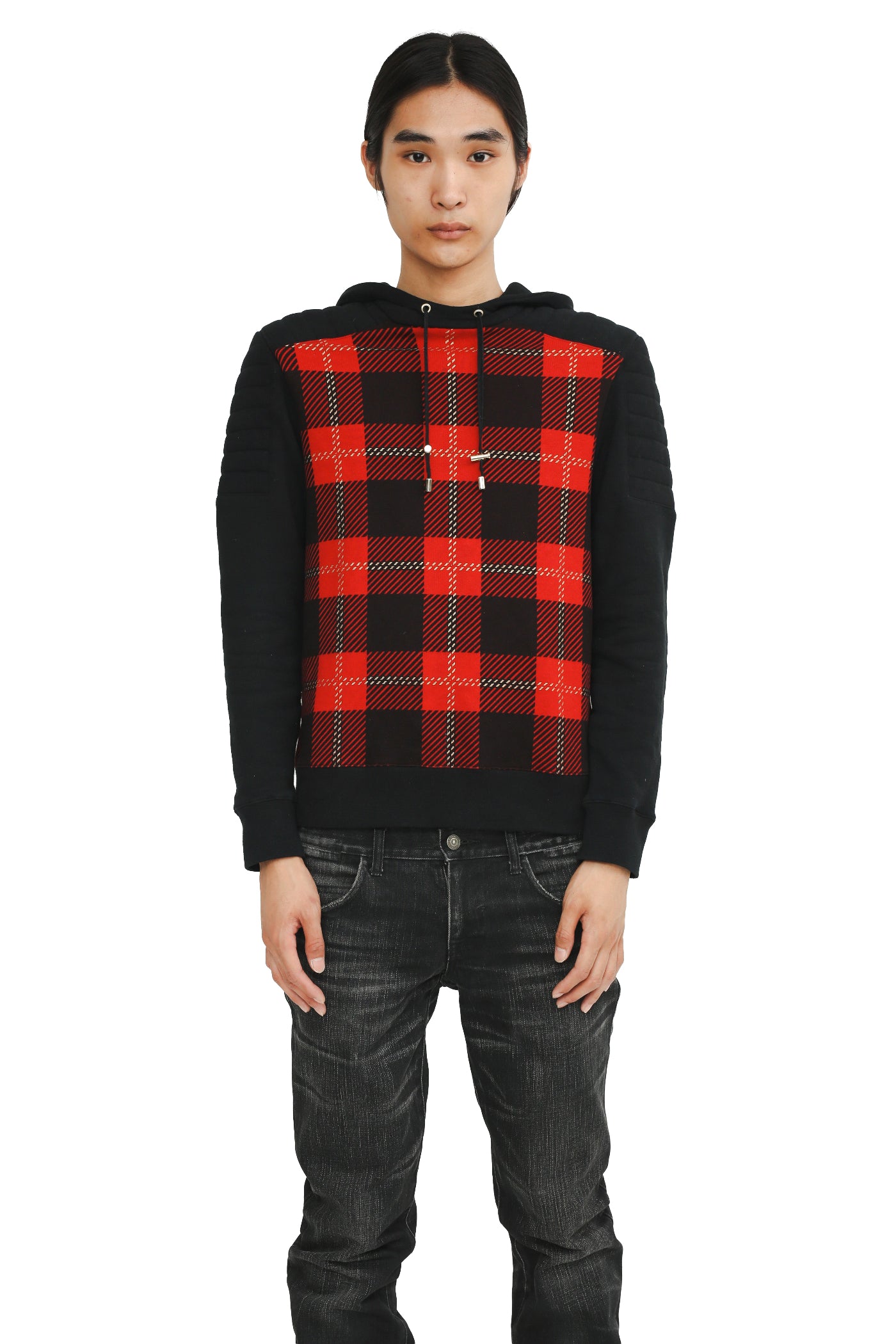 BALMAIN - CHECKED HOODIE