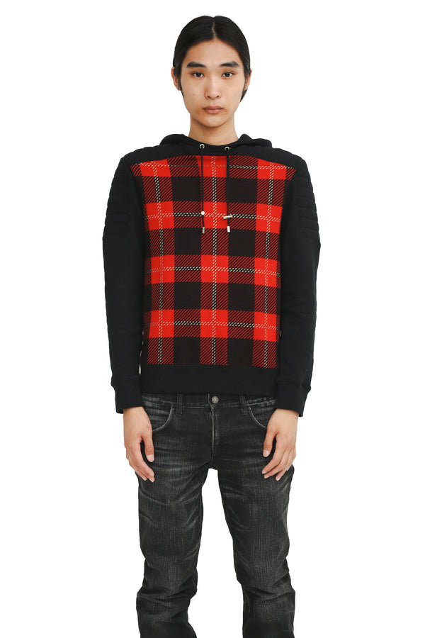 BALMAIN - CHECKED HOODIE