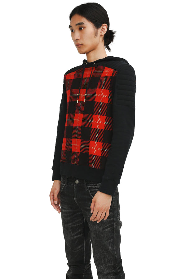BALMAIN - CHECKED HOODIE