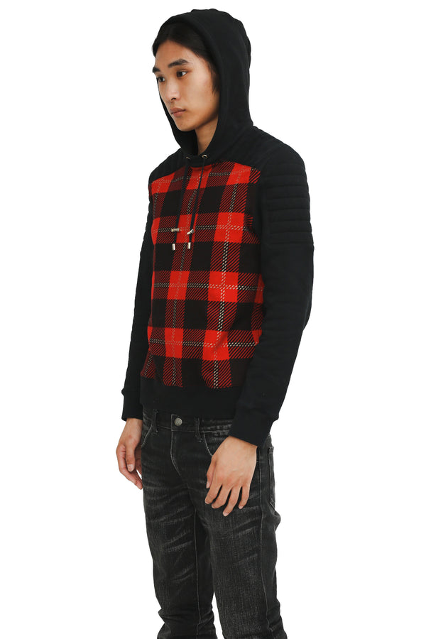 BALMAIN - CHECKED HOODIE