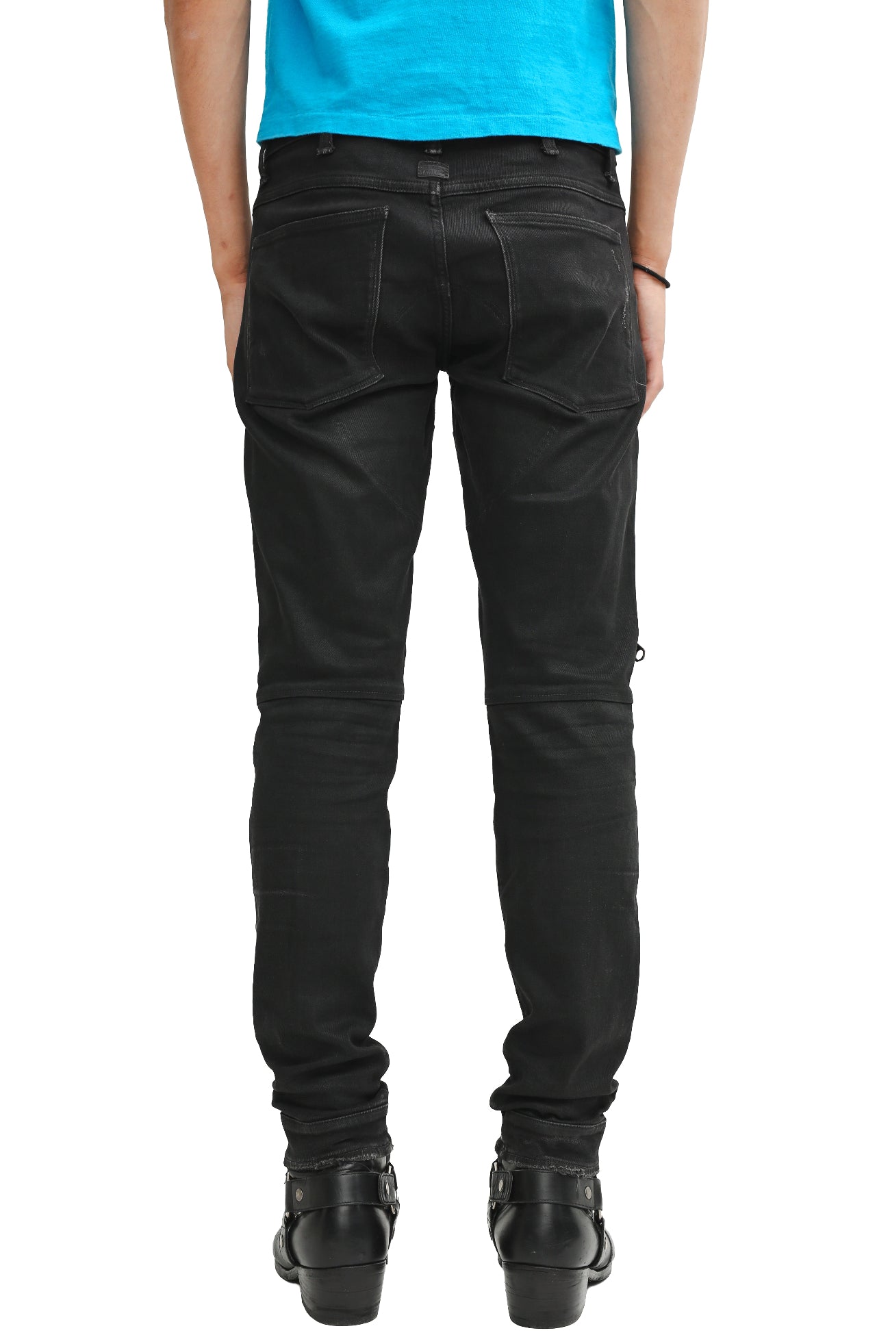 COATED BIKER JEANS