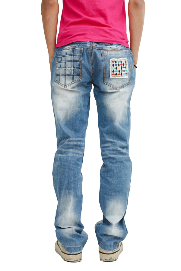 GALLIANO - FADED STRAIGHT JEANS
