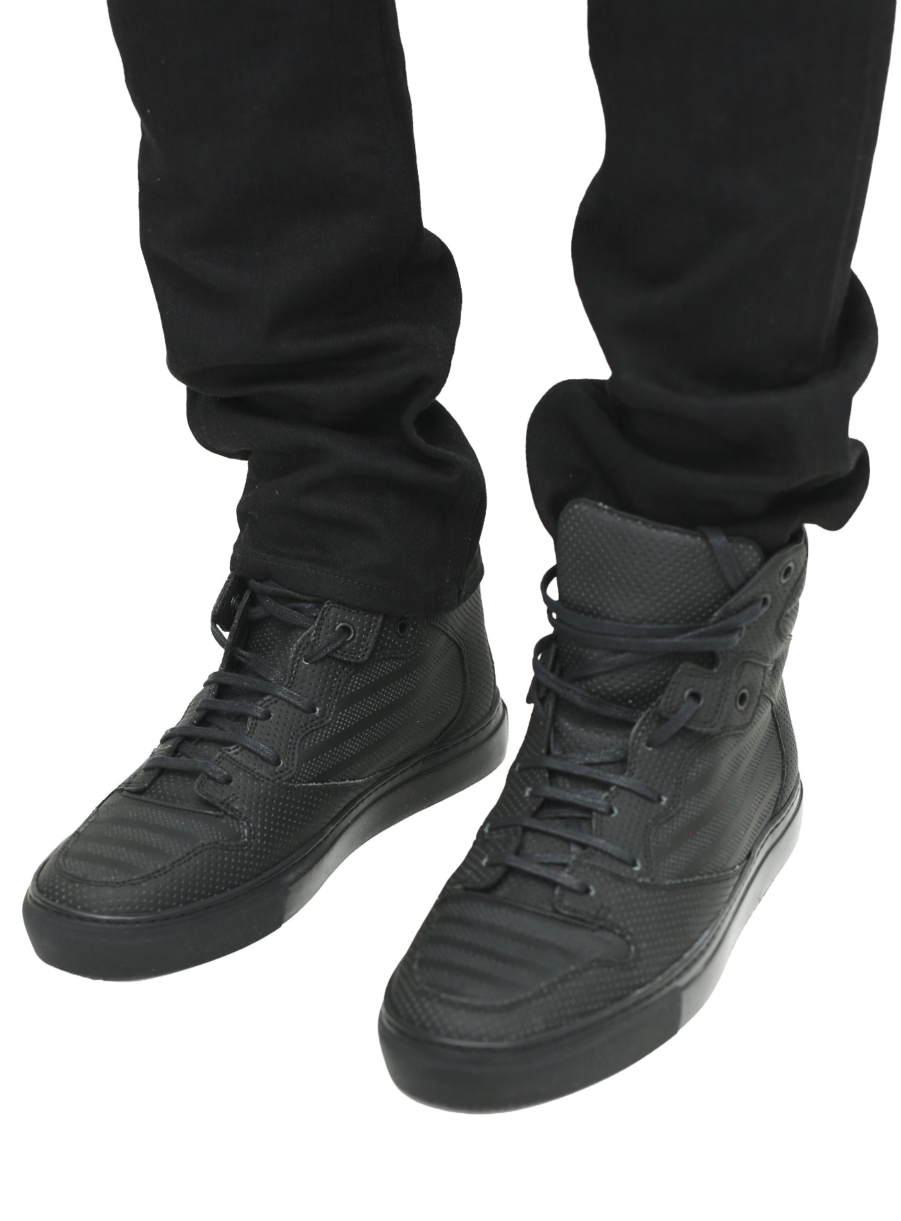 BALENCIAGA - HIGH CUT LEATHER SNEAKERS