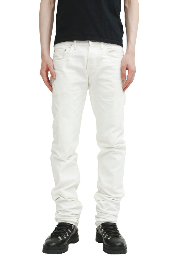DIOR HOMME - WHITE DAMAGE SKINNYJEANS