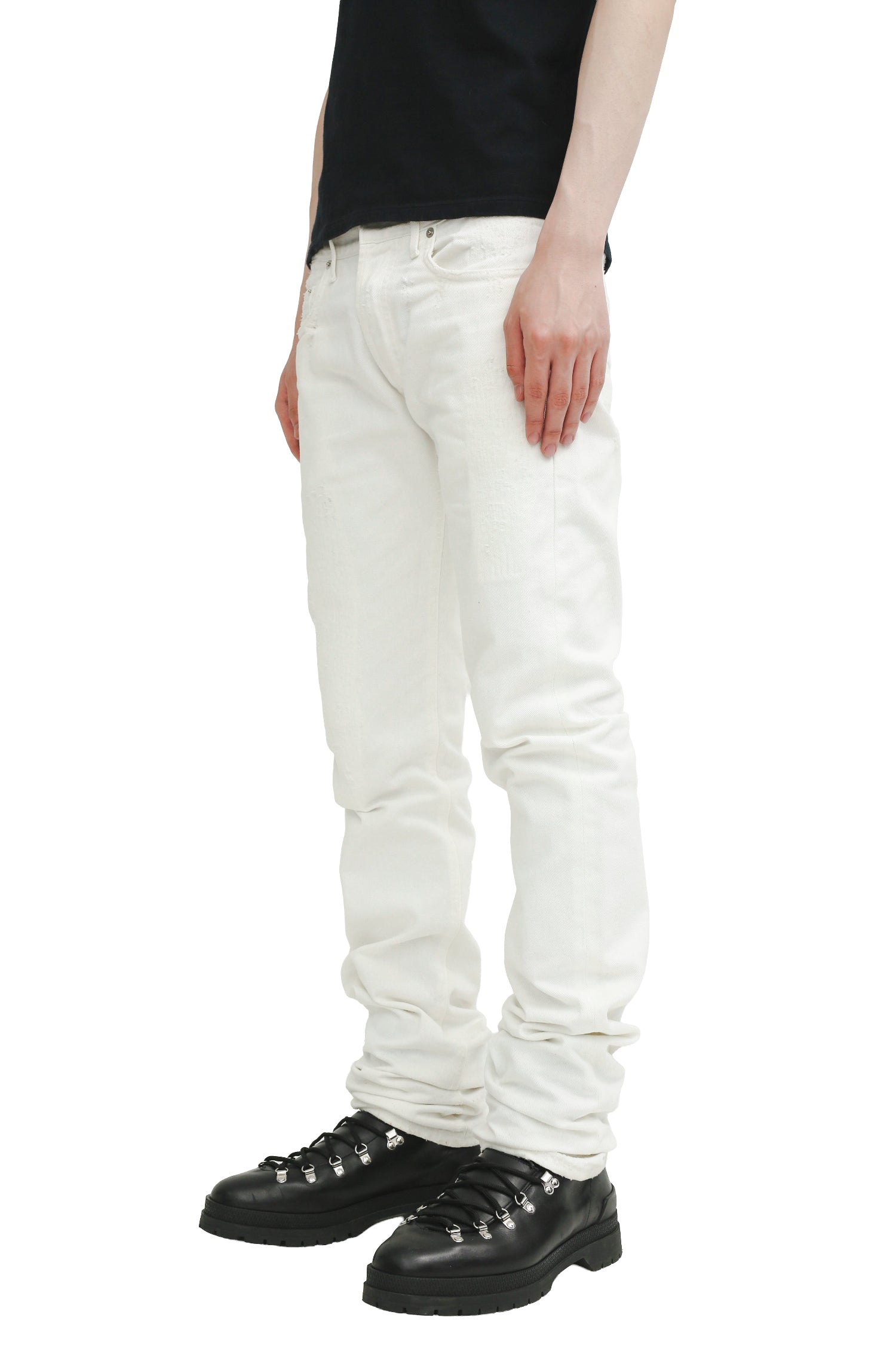 DIOR HOMME - WHITE DAMAGE SKINNYJEANS