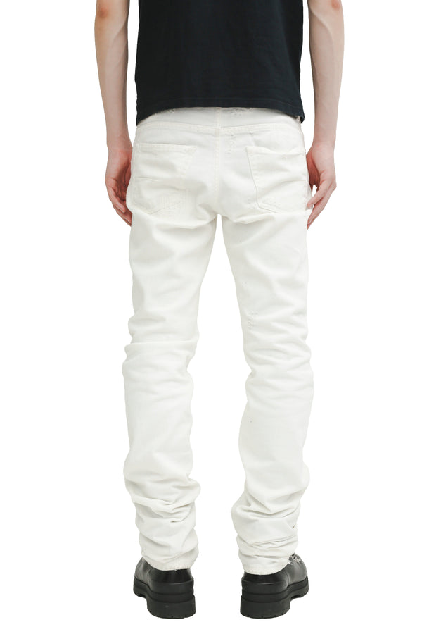 DIOR HOMME - WHITE DAMAGE SKINNYJEANS