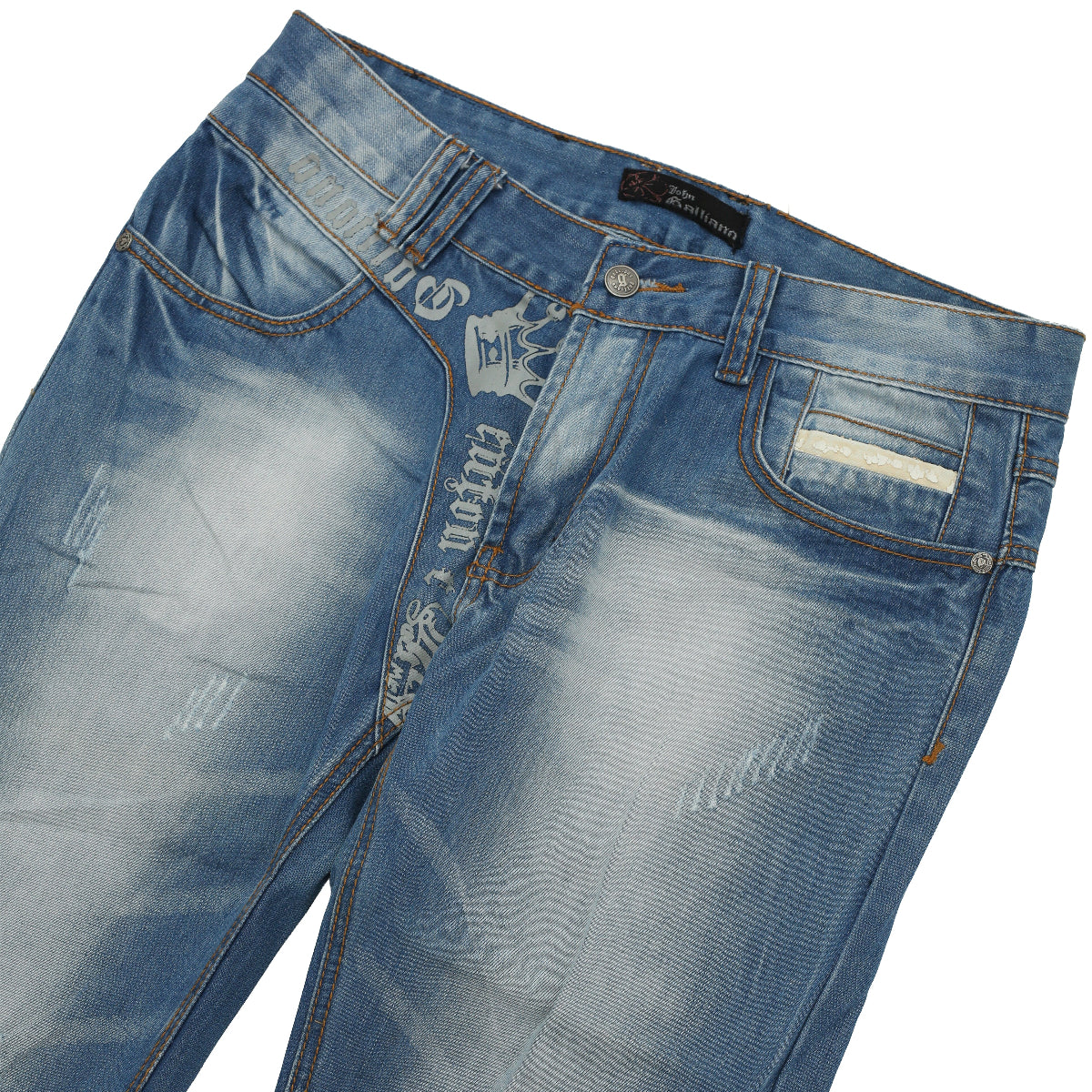 GALLIANO - FADED STRAIGHT JEANS