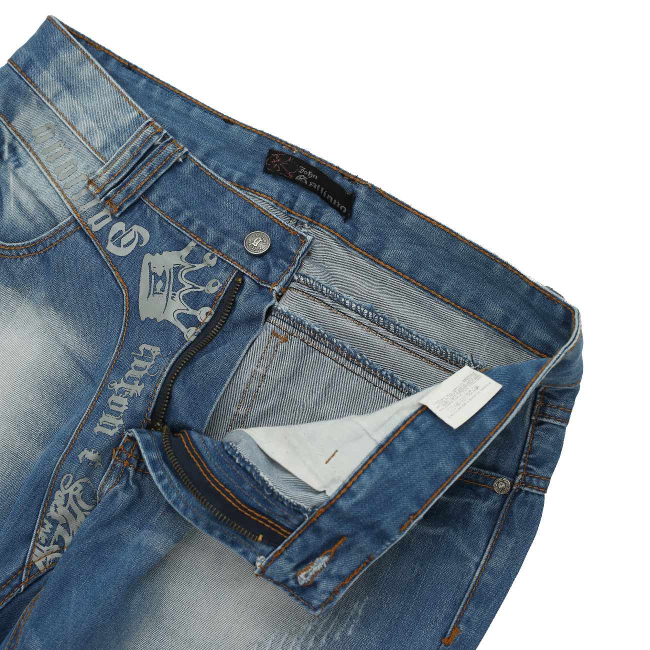 GALLIANO - FADED STRAIGHT JEANS