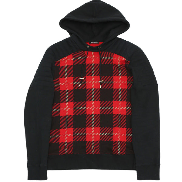 BALMAIN - CHECKED HOODIE