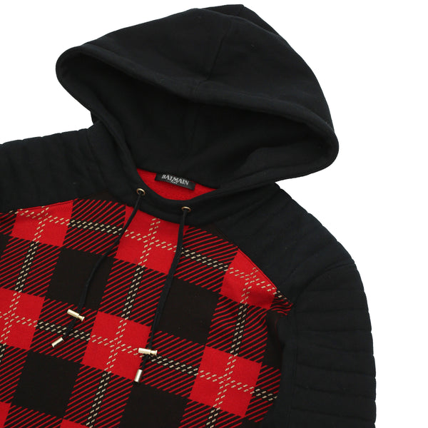 BALMAIN - CHECKED HOODIE